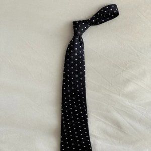 Tommy Hilfiger 100% Silk Black & White Polka Dot Tie